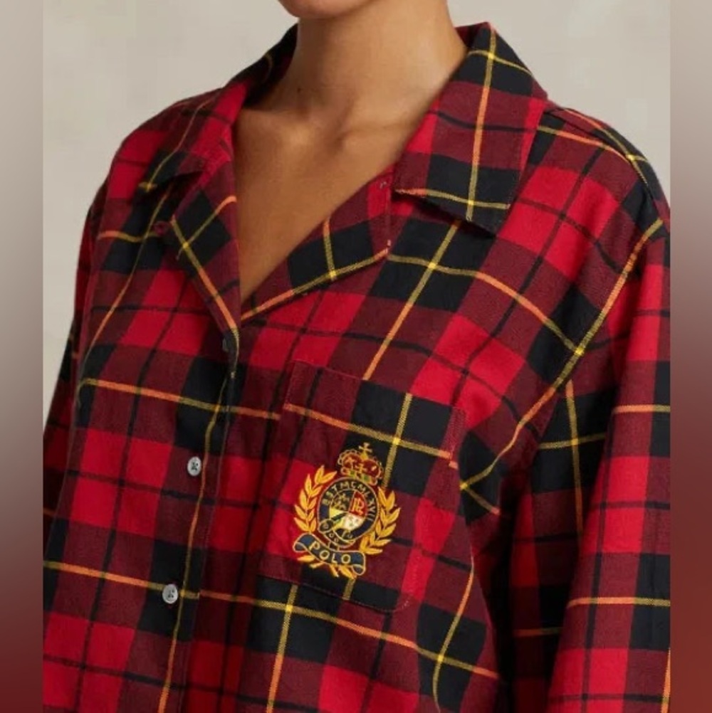 Ralph Lauren Red and Black Plaid Button-Down Shirt